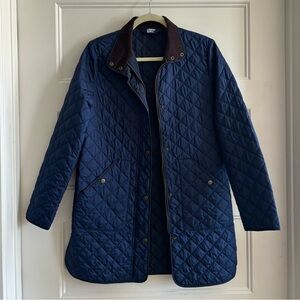 Lands' End Quilted Barn Jacket with Corduroy Collar